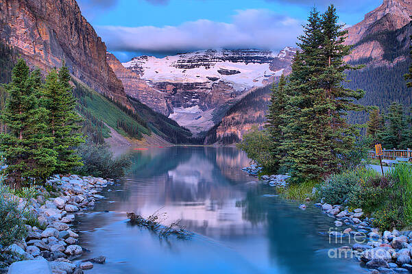 Sunrise Wall Art featuring the photograph Before The Sun At Lake Louise by Adam Jewell
