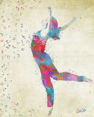 Colorful Dancer with Musical Notes Digital Art