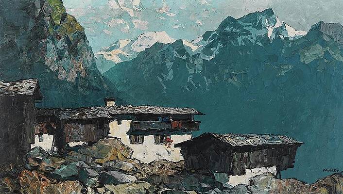 Traditional Painting - Bergbauernhaus by Oskar Mulley