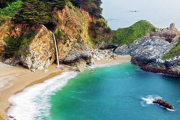 North America Wall Art featuring the digital art Big Sur Beach, California by Jordan Banks