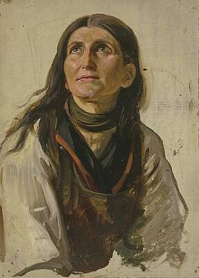 Gaze Painting - Bildnis Einer Lachelnden Bauerin Mit Offenem Haar by Jakob Becker