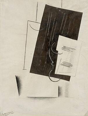 Monochrome Wall Art featuring the painting Black And White Collage by Georges Braque