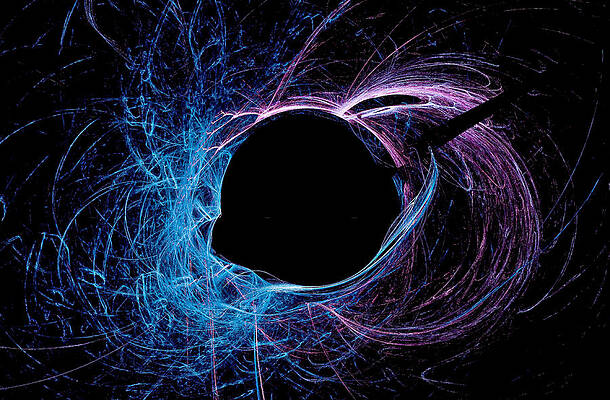 Textured Wall Art featuring the digital art Black Hole Abstract Art Blue by Don Northup