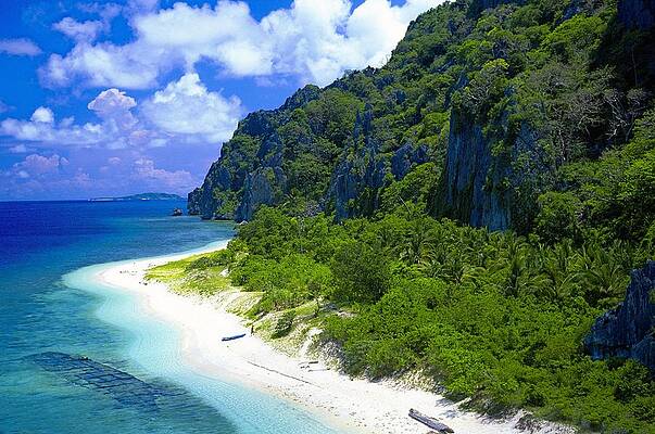 Paradise Wall Art featuring the digital art Black Island Beach, Philippines by Roberto Rinaldi