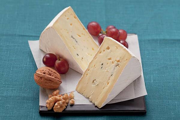 Blue Cheese, Walnuts And Red Grapes Print