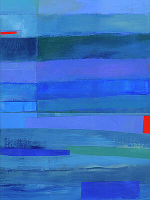 Serene Blue Abstract Landscape Wall Art