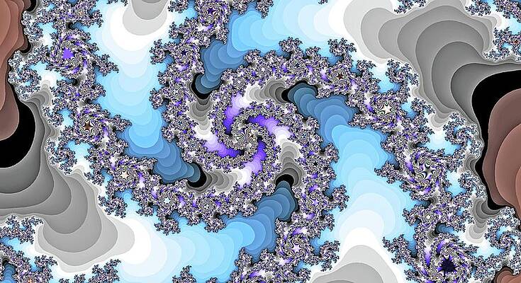 Textured Wall Art featuring the digital art Blue Windmill Mountain Spiral by Don Northup