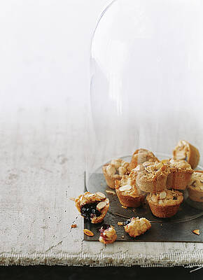 Juice Wall Art featuring the photograph Blueberry Lemon Crumbles In A Glass Cloche by Romulo Yanes