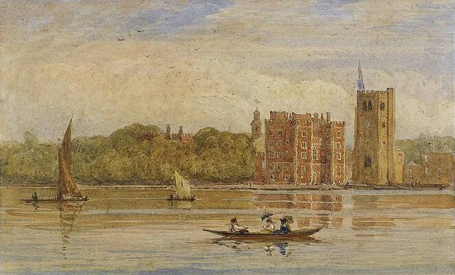 David Cox Painting - Boating Before Lambeth Palace, London by David Cox
