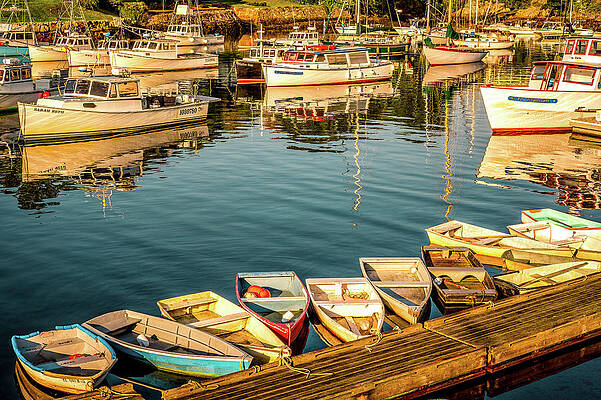 Maine Wall Art featuring the photograph Boats In The Cove. Perkins Cove, Maine by Jeff Sinon