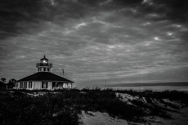 Landscape Photograph - Boca Grande Lighthouse Black And White by Joe Leone