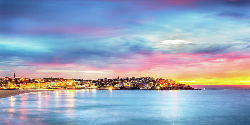 Wave Wall Art featuring the photograph Bondi Pastel Pano by Monamifoto