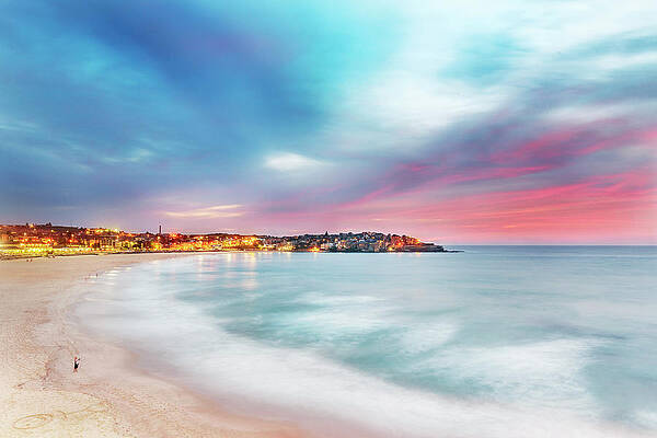 Wave Wall Art featuring the photograph Bondi - Stick Man by Monamifoto