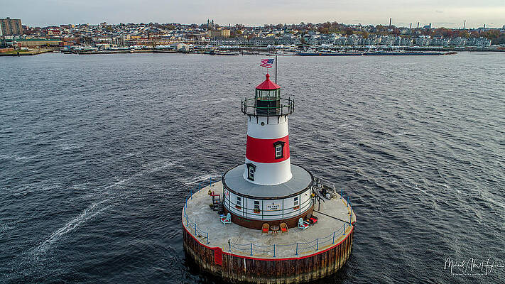 Massachusetts Photograph - Borden Flats Light by Veterans Aerial Media LLC