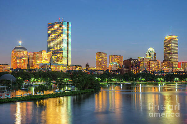 Boston Skyline at Dusk Wall Art
