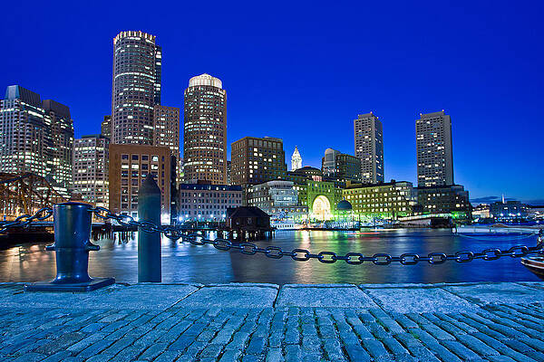 Boston Digital Art - Boston Skyline, Massachusetts by Claudia Uripos