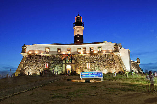 Wall Art featuring the digital art Brazil, Bahia, Salvador, Farol Da Barra, Lighthouse by Antonino Bartuccio