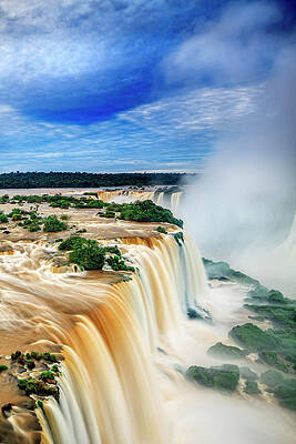 Wall Art featuring the digital art Brazil, Iguazu National Park, Falls by Antonino Bartuccio