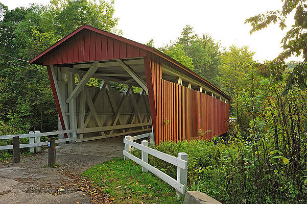 Everett Road Covered Bridge in Ohio Digital Art
