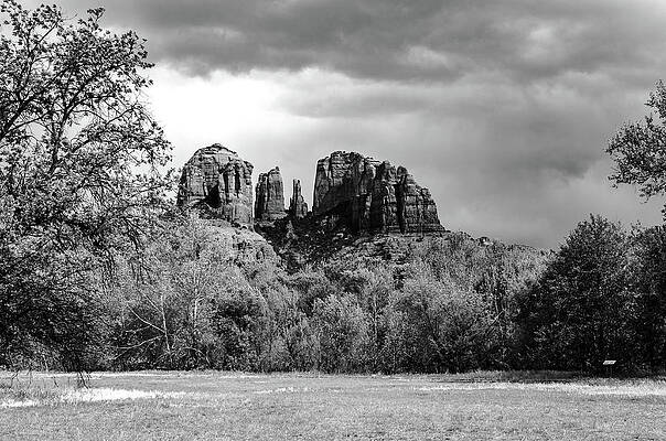 Arizona Photograph - Brooding Clouds Cathedral Rock by Douglas Wielfaert