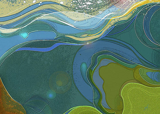 Wall Art featuring the digital art By The Sea by Gina Harrison