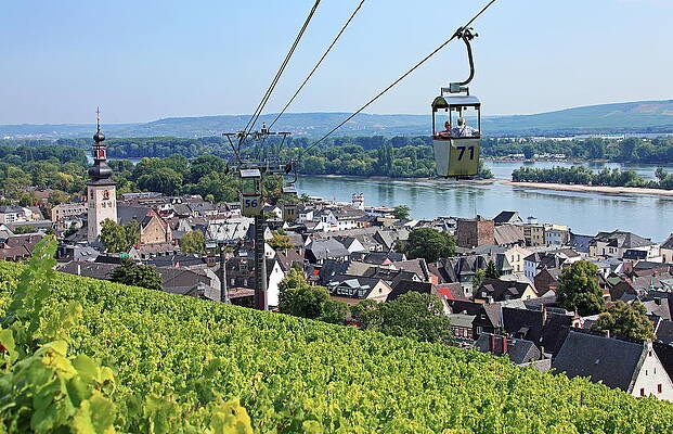 Germany Wall Art featuring the digital art Cable Car In Hessen Germany by Gunter Grafenhain