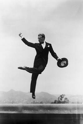 Dapper Man Leaping Midair Wall Art