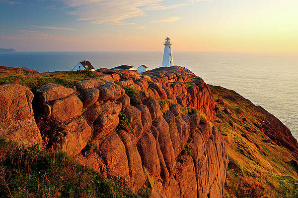 Lighthouse Wall Art featuring the digital art Canada, Lighthouse, Awesome Landscape by Reinhard Schmid