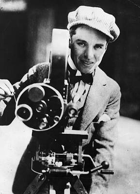 Filmmaker with Early Camera Wall Art