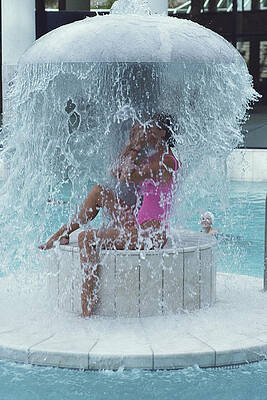Family Enjoying Waterfall Feature Wall Art