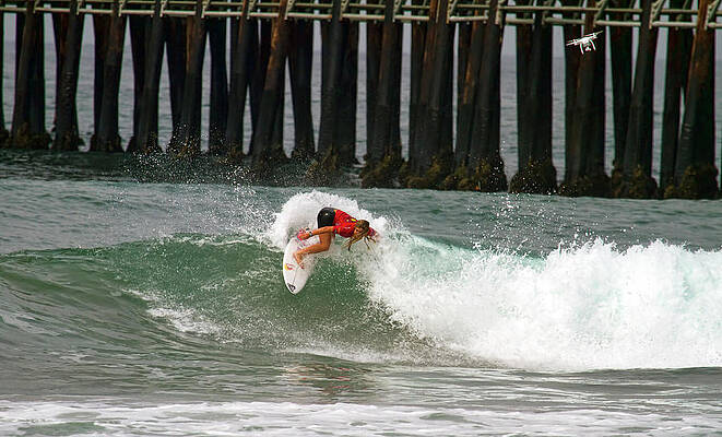 Caroline Marks Wall Art featuring the photograph Caroline Marks Surfer Girl by Waterdancer