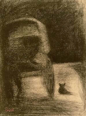 Dog Painting - Carriage And Dog by Georges Pierre Seurat