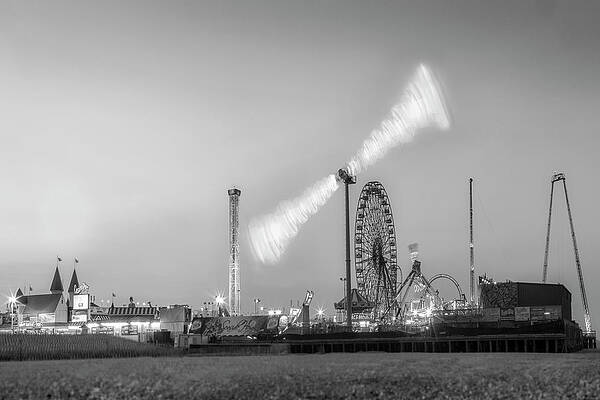 Casino Pier Seaside Heights Sunset Bw Print
