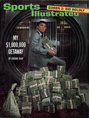 Cassius Clay with Stacks of Cash Wall Art