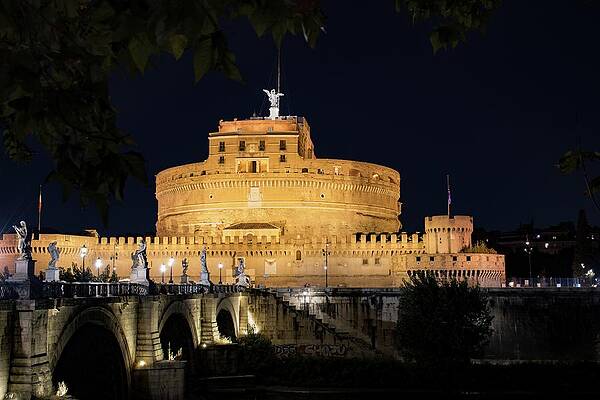 Landmark Photograph - Castel Sant Angelo By Night by Robert Grac