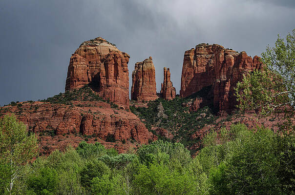 Arizona Photograph - Cathedral Rock Against Clouds by Douglas Wielfaert