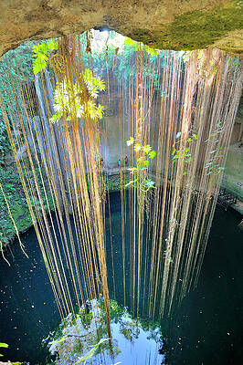 North America Wall Art featuring the digital art Cenote Ik Kil, Chichen Itza, Mexico by Francesca Brusori