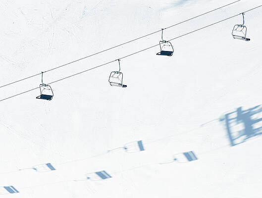 Wall Art featuring the photograph Chairlift And Ski Piste by Georgeclerk