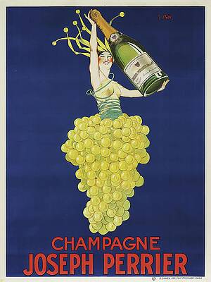 Monochrome Wall Art featuring the painting Champagne Joseph Perrier by Joseph Stall
