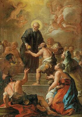Religion Wall Art featuring the painting Charity Of Saint Vincent De Paul by Paolo De Matteis