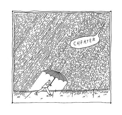 Sky Drawing - Cheater by Liana Finck