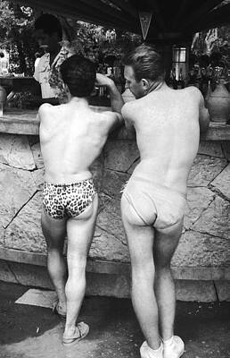 Two Men at a Poolside Bar Wall Art