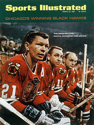 Chicago Blackhawks Players on Sports Illustrated Photograph