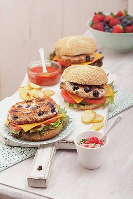 Chicken And Blueberry Burgers Print