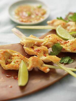 Food And Drink Photograph - Chicken On Lemon Grass Skewers by Eising Studio - Food Photo & Video