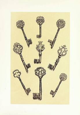 John Charles Robinson Painting - Chiselled Steel Keys Of The Sixteenth And Seventeenth by John Charles Robinson