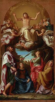 Pompeo Batoni Painting - Christ In Glory With Saints Celsus,julian Marcionilla by Pompeo Batoni