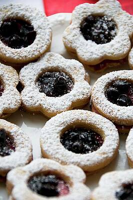 Christmas Biscuits With Blackberry Jam Print