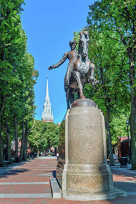 Boston Digital Art - Church & Statue, Boston, Ma by Laura Zeid