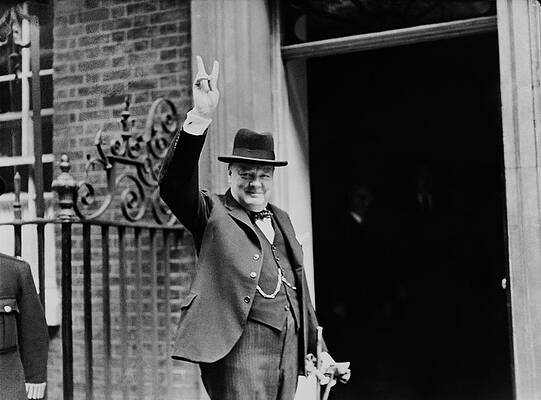 Winston Churchill Victory Gesture Wall Art